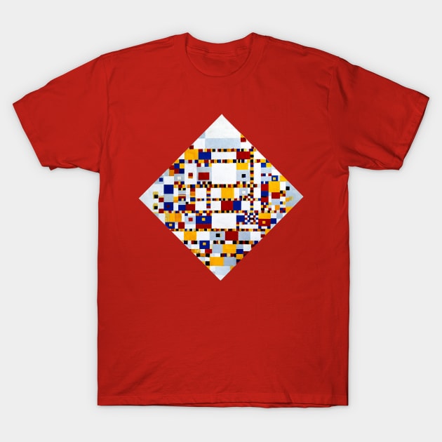 Mondrian Victory Boogie Woogie Neo-Plasticism Abstract Art T-Shirt by Brasilia Catholic